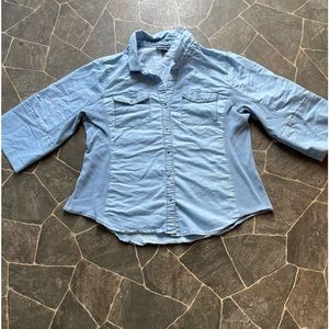 Blue button up shirt